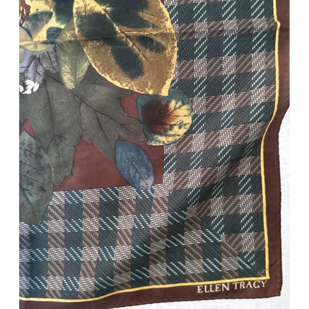Ellen Tracy Multicolor Leaf Pattern Scarf - image 2